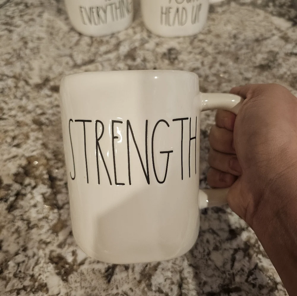 Rae Dunn Motivational Set "Keep Your Head Up "Stregth" "Mindset Is Everything" - Picture 4 of 5